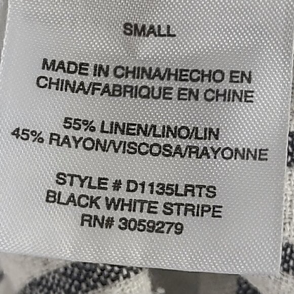 Thread And Supply Linen Blend Fringe Bottom Striped Pullover Dress Size Small - Picture 10 of 11